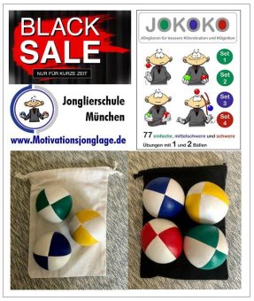 3 Bälle oder 4 Bälle jonglieren lernen – jeweils mit Onlinekurs (Video-Tutorials)