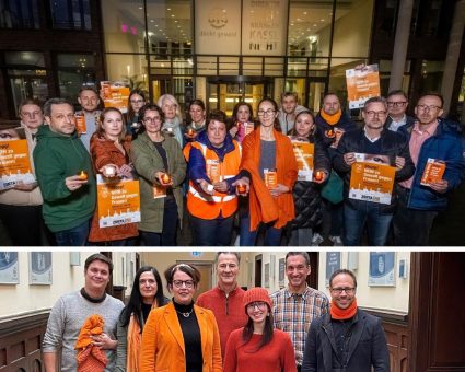 Aktion zu „Orange the World“: Die BIG sagt mit orangenen Lichtern NEIN zu Gewalt an Frauen
