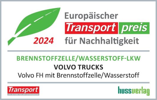 Volvo Trucks gewinnt Europäischen Transportpreis für Nachhaltigkeit 2024