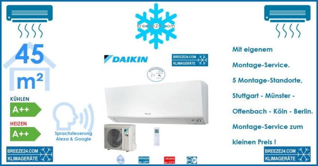 DAIKIN Klimaanlagen Set FTXM42R R32 Wandgerät Perfera + RXM42R Daikin Klimaanlage 4,2kW R32 für 1 Zimmer mit 45 m² Fläche