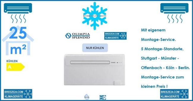 Unico Air Inverter 8 SF Monoblock-Klimagerät 1,8kW Nur Kühlen für 1 Zimmer mit 25 m² Fläche