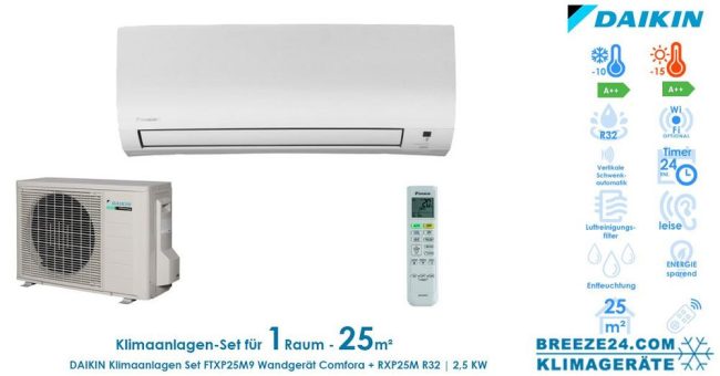Klimaanlagen – Set von Daikin für 1 Zimmer mit bis zu 25 M²