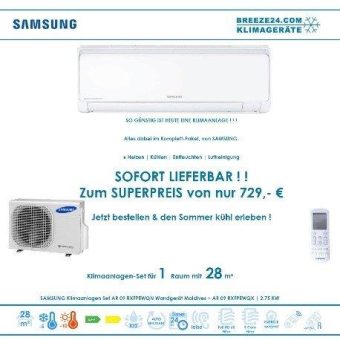 Klimaanlagen – Set von Samsung für 1 Zimmer mit bis zu 28m²