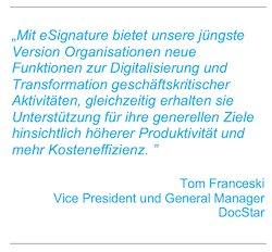 Neue Version der DocStar Enterprise Content Management Plattform integriert DocuSign Signature