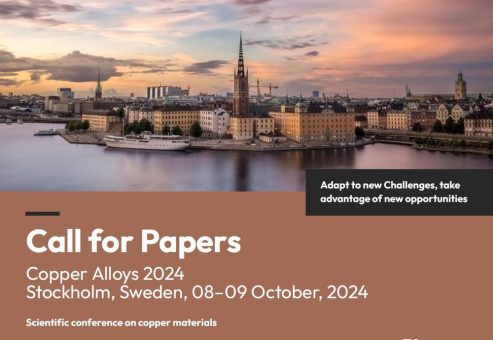 Call for Papers: Copper Alloys 2024 in Stockholm
