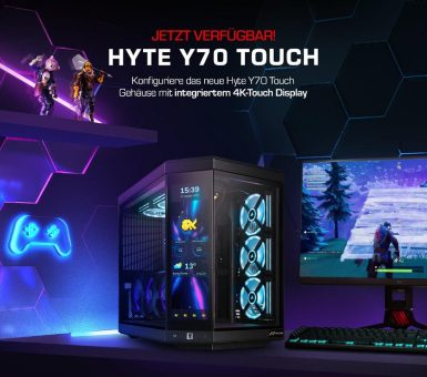 Hyte Y70 Touch: PC-Gehäuse mit integriertem Display jetzt bei MIFCOM