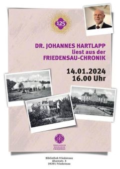 Dr. Johannes Hartlapp liest am Sonntag aus der Friedensau-Chronik