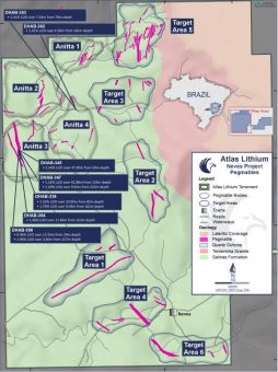 Atlas Lithium durchteuft mächtige, hochgradige Lithiummineralisierung und setzt Erweiterung der Pegmatite „Anitta 3“ und „Anitta 4“ fort