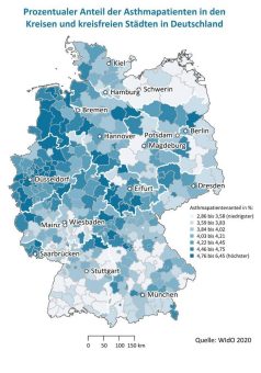 Gesundheitsatlas: 3,5 Millionen Menschen in Deutschland mit medikamentös behandeltem Asthma