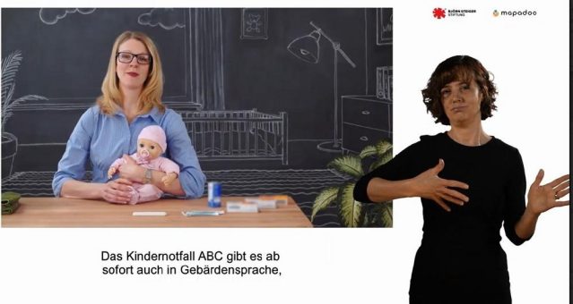 Was tun bei Kindernotfällen – Onlinekurs „Kindernotfall ABC“ mit Dr. med. Katharina Rieth ab sofort auch mit Gebärdensprache