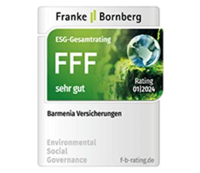 ESG-Unternehmensrating: Barmenia erneut als nachhaltiger Versicherer mit „Sehr gut“ ausgezeichnet (FFF)