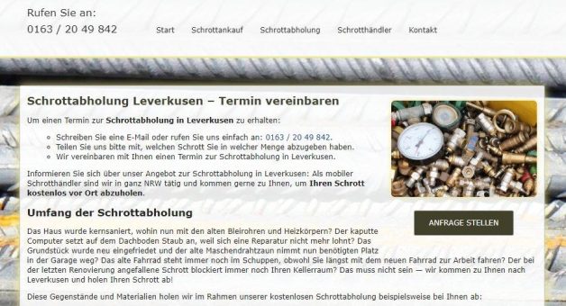 Schrottabholung Leverkusen : Lassen Sie die fachgerechte Entsorgung einfach unser Problem sein