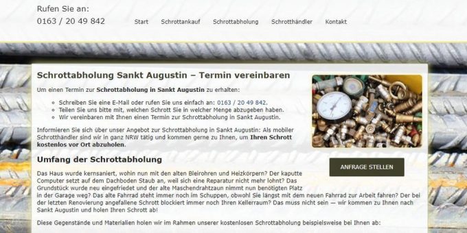 Schrottabholung in Sankt Augustin