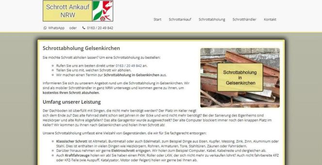 Schrotthändler in Gelsenkirchen – Kostenlose Schrottabholung  Gelsenkirchen für Privatpersonen und Gewerbetreibende