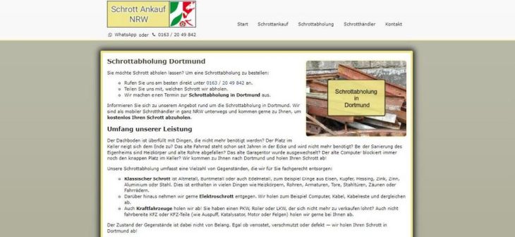 So funktioniert unsere kostenlose Schrottabholung in Dortmund
