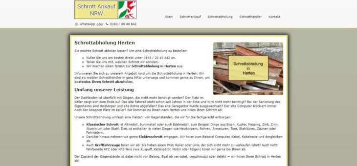 Schrottabholung  Herten – Weil der Schutz der Ressourcen das A und O ist: Schrott-Recycling