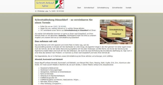 Altmetall abholen in Düsseldorf