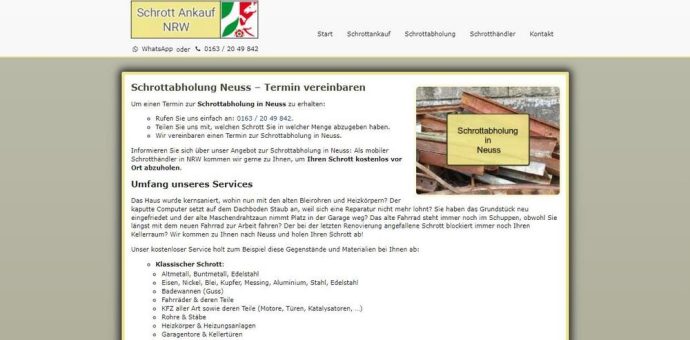 Mit der Schrottabholung Neuss: Von ihr können sich die Kunden ihren Schrott ganz einfach abholen lassen
