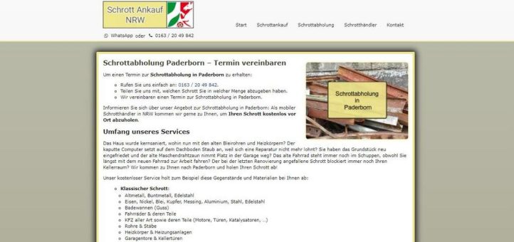 Abholen von Schrott in Paderborn