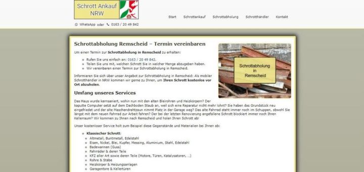 Schrottabholung in Remscheid – Führen Sie Ihren Metallschrott dem Schrott-Recycling zu