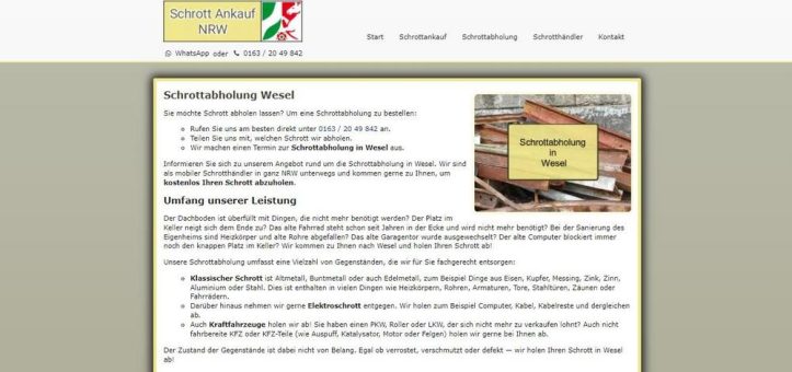 Die Schrottabholung in Wesel berät seine Kunden kompetent und verbindlich