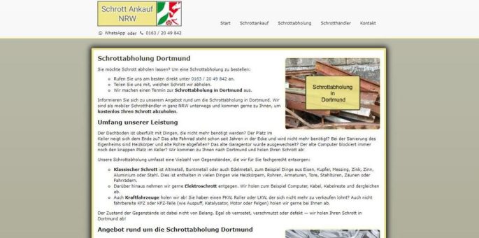 Befreien Sie sich vom Schrott – kostenlos mit der Schrottabholung Dortmund und NRW