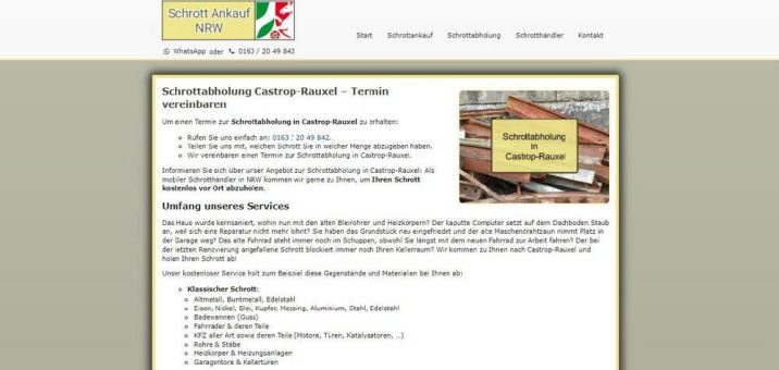 Schrottabholung in Castrop-Rauxel – holt ihn direkt beim Kunden ab