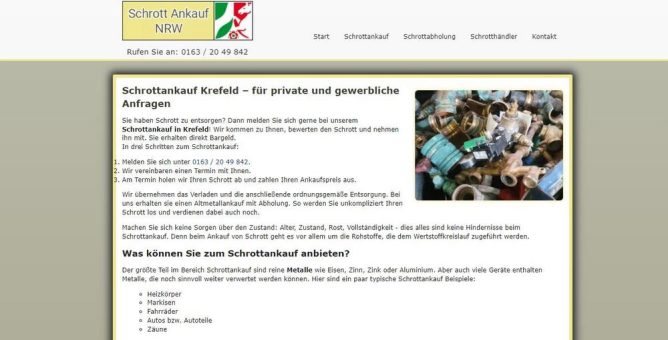Schrottankauf in Krefeld – Ganz nach Ihren Wünschen, wird der Schrott schnell und zuverlässig von uns abtransportiert