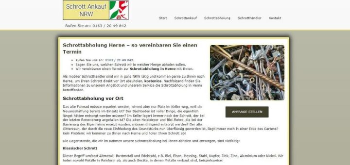 Schrottabholung Herne – Führen Sie Ihren Metallschrott dem Schrott-Recycling zu