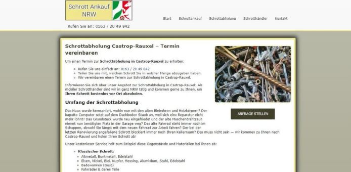Dein Schrotthandel und Schrottabholung in Castrop-Rauxel – einfach und unkompliziert