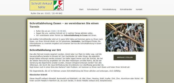 Hier holen wir kostenlos Ihr Schrott ab in Essen