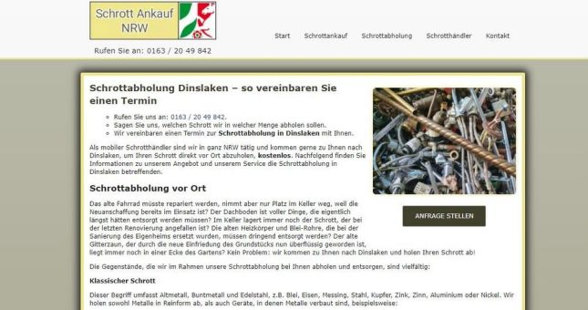 Schrottabholung Abholung in Dinslaken