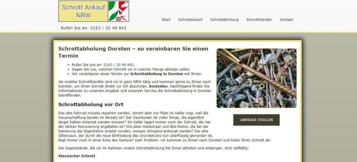 Schrottabholung Abholung in Dorsten