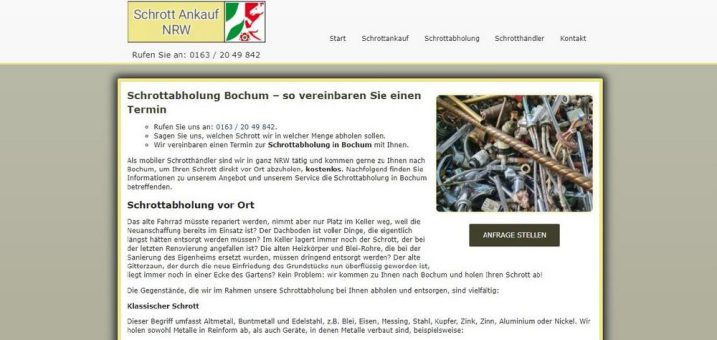 Führen Sie Ihren Metallschrott dem Schrott-Recycling zu in Bochum