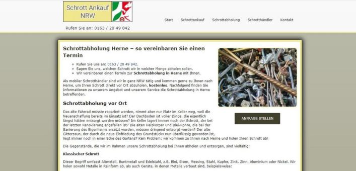 Mobiler kostenlose Schrottabholung in Herne und Umgebung