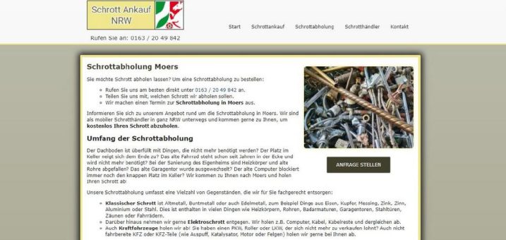 Fahrende Schrotthändler kaufen Schrott in Moers