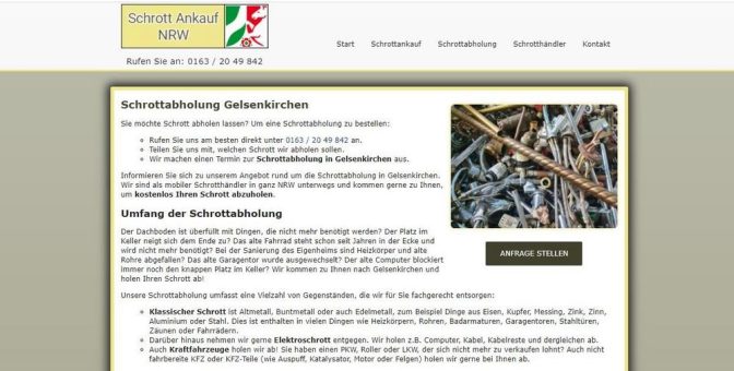 Kostenlose Schrottabholung in Gelsenkirchen – Schrott-Ankauf-NRW