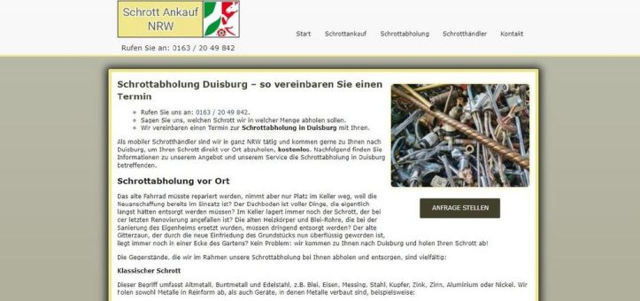 Fahrende Schrotthändler kaufen Schrott in Duisburg