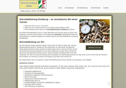 Schrott entsorgen wird mit der Schrottabholung Duisburg und NRW leicht gemacht