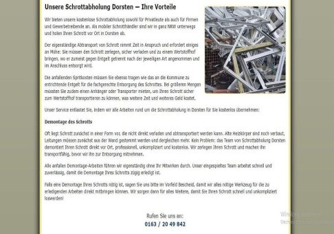 Die Schrottabholung Dinslaken nimmt Ihren Altmetallschrott mit