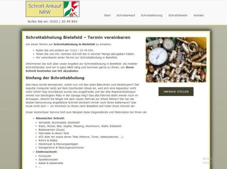 Schrottabholung Bielefeld Kostenlos