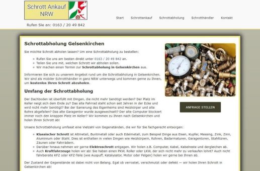 Wir holen Schrott kostenlos in Gelsenkirchen ab