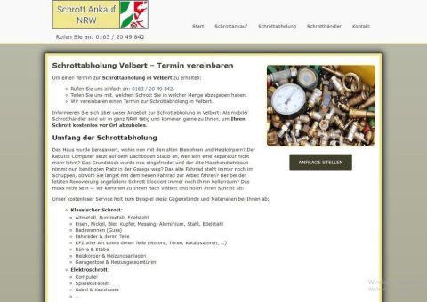 kostenlose Schrottabholung Velbert