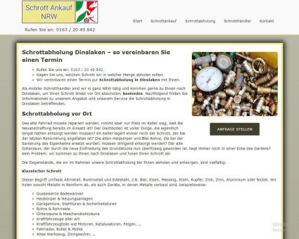 Die Schrottabholung in Dinslaken kauft Schrott aller Art und holt ihn direkt beim Kunden ab