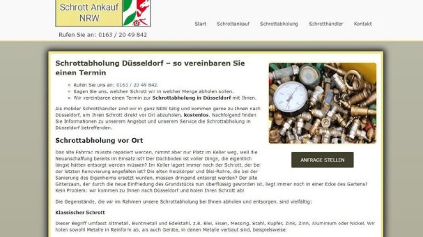 Nach Demontage und Abholung sorgt die Schrottsammlung in Düsseldorf für eine fachgerechte Aufbereitung des Schrotts