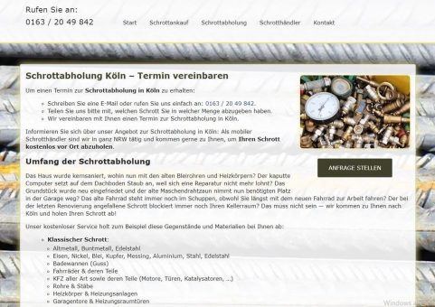 Unsere professionelle Schrottabholung in Köln ermöglicht Ihnen eine bequeme und fachgerechte Entsorgung von Schrott