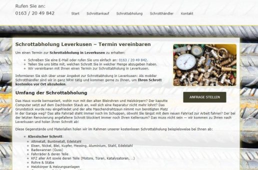 Schrottabholung Leverkusen – Schrott ist für uns kein Abfall, sondern ein wertvoller Rohstoff