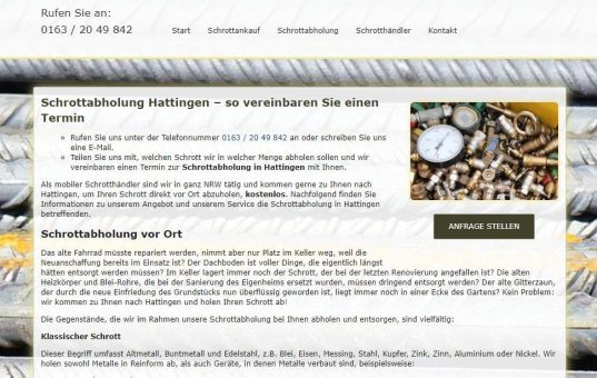 Schrottabholung in Hattingen