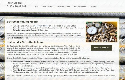 Schrottabholung Moers: entsorgt jeden Schrott