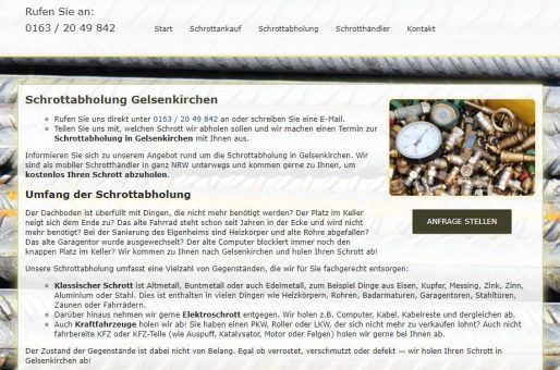 Professionelle Altmetall Schrottentsorgung in Gelsenkirchen durch Schrotthändler – Schrott-Ankauf-NRW